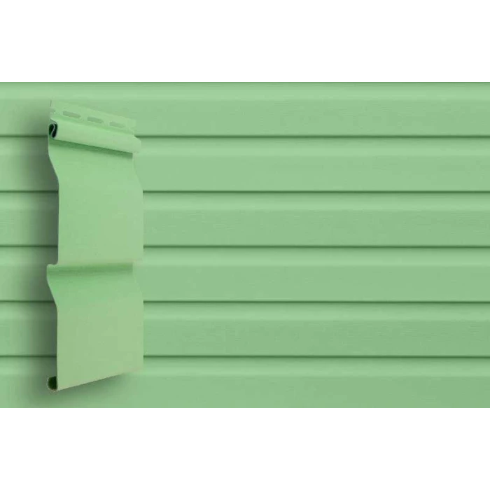 Виниловый сайдинг двухслойный Grand Line Корабельная доска Слим Салатовый 3.00