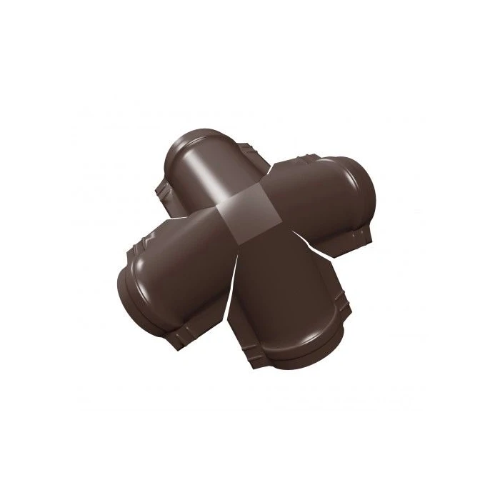 Четверник конька полукруглого GreenСoat Pural с пленкой RR 887 шоколадно-коричневый (RAL 8017 шоколад)