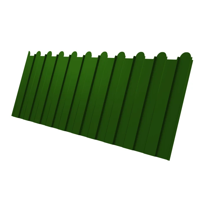 Профнастил фигурный C8 0.45 Полиэстер с пленкой RAL 6002 Лиственно-зеленый