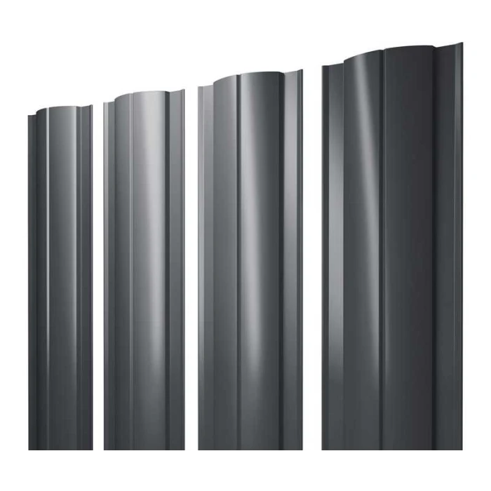 Штакетник Круглый Grand Line 0,45 Полиэстер - double RAL 7024 Мокрый Асфальт